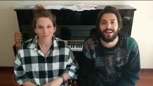Salvador and Luísa Sobral in their home concert for charity
