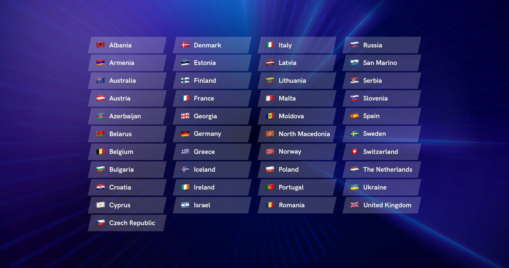  Eurovision 2021 41 Countries To Appear At Next Year s Eurovision Song 